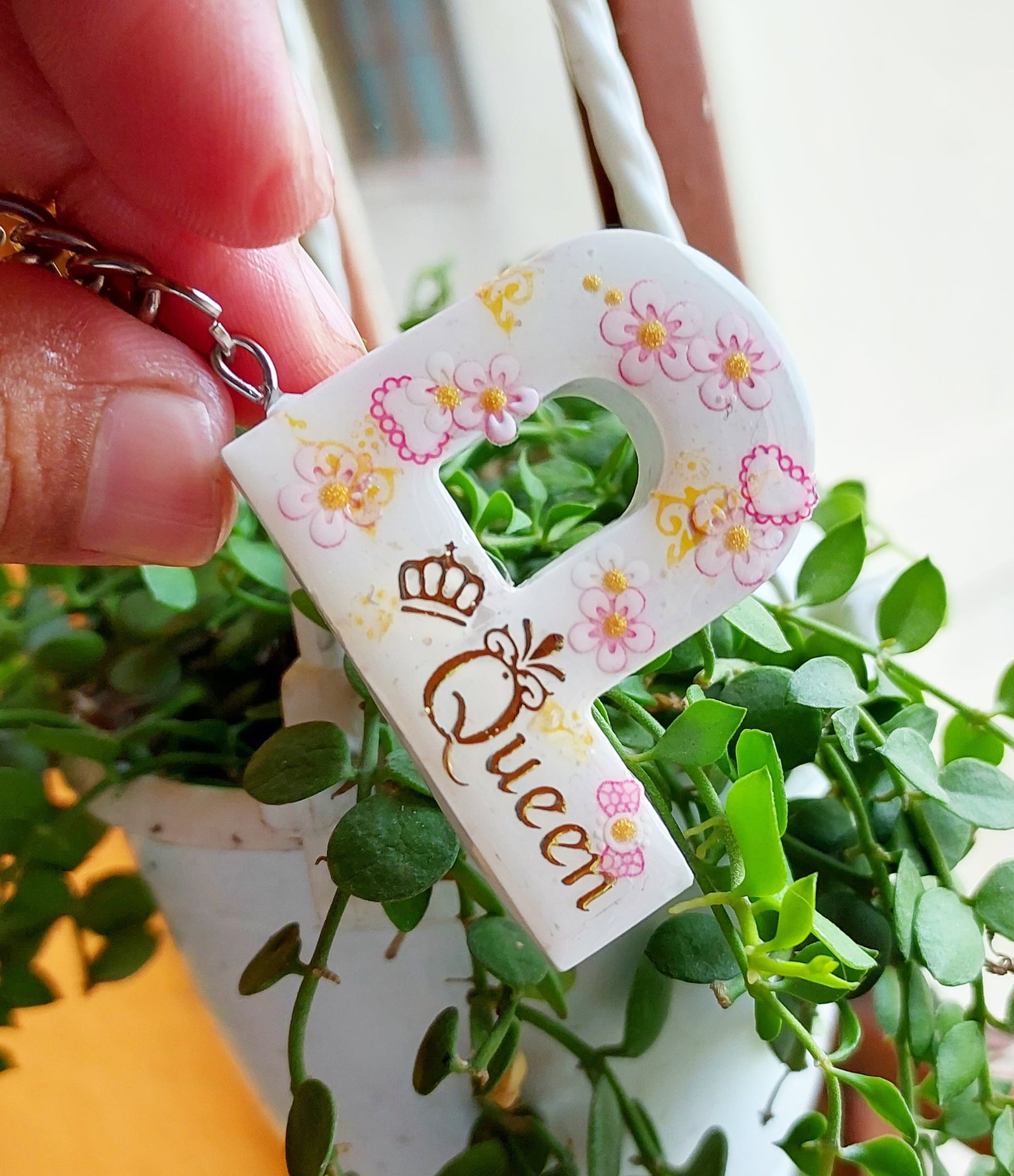 Handmade Polymer Clay Alphabet Keychain