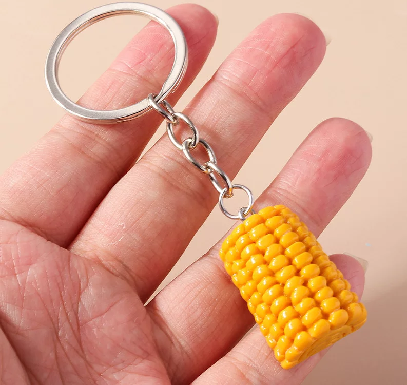 Handmade Mini Corn Slice Keychain