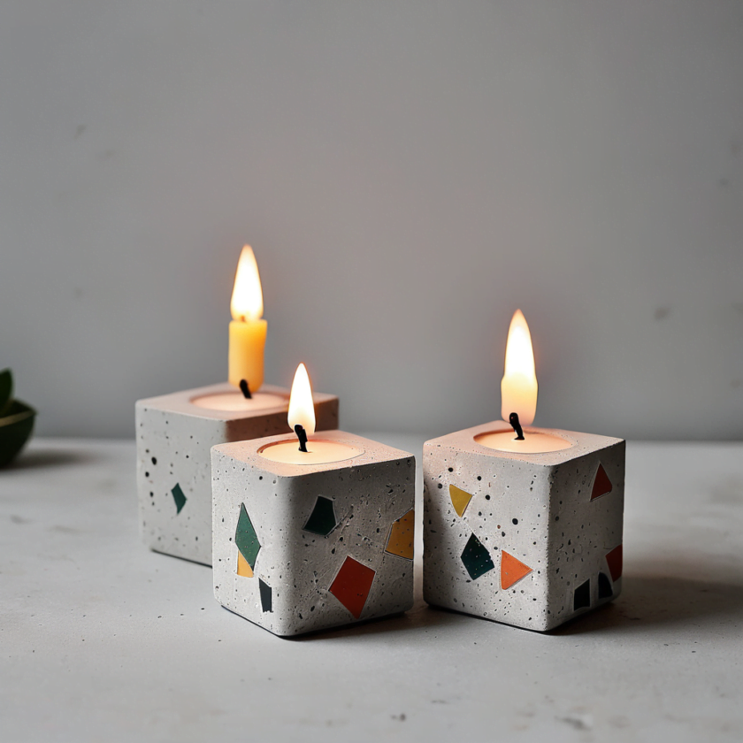 Concrete Handmade Candle Holder-Set of 3