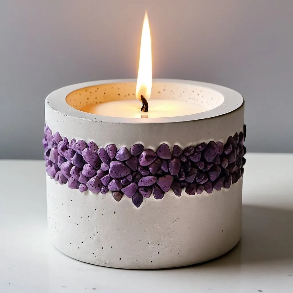 Bling On Etsy-Handmade-Concrete-Candle-Holder-Gift-Item.