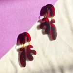 Earring-Chery-Red-Interesting-Earrings-Asymmetrical-Resin-Dangle-Earrings-1-scaled_PhotoGrid • Bling On-