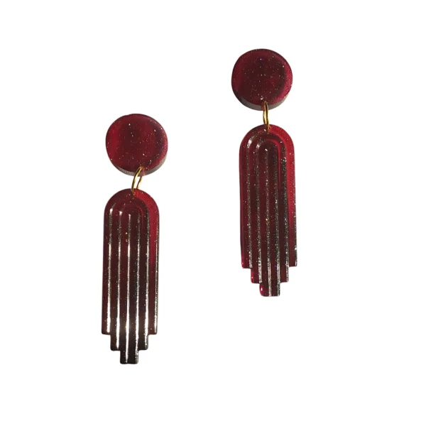 Earring-Handmade-Red-And-Gold-Resin-Earrings- bling on product
