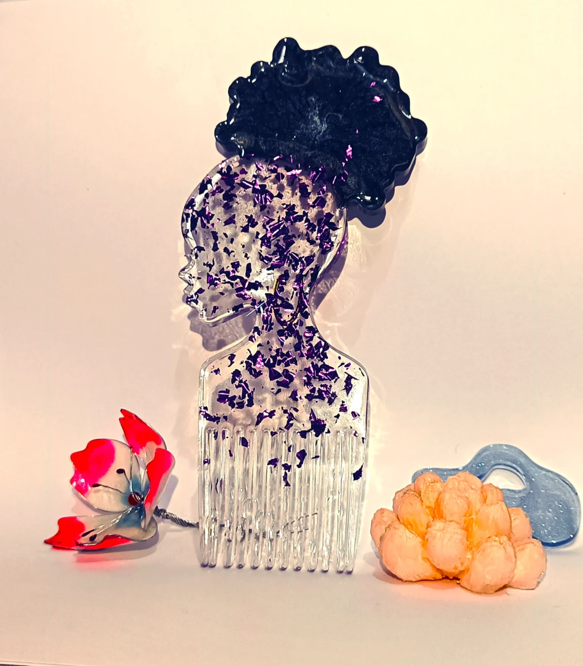 Bling On Resin-Handmade-Combs--Viral-Afro-Design-Luxury-Hair-Pick-