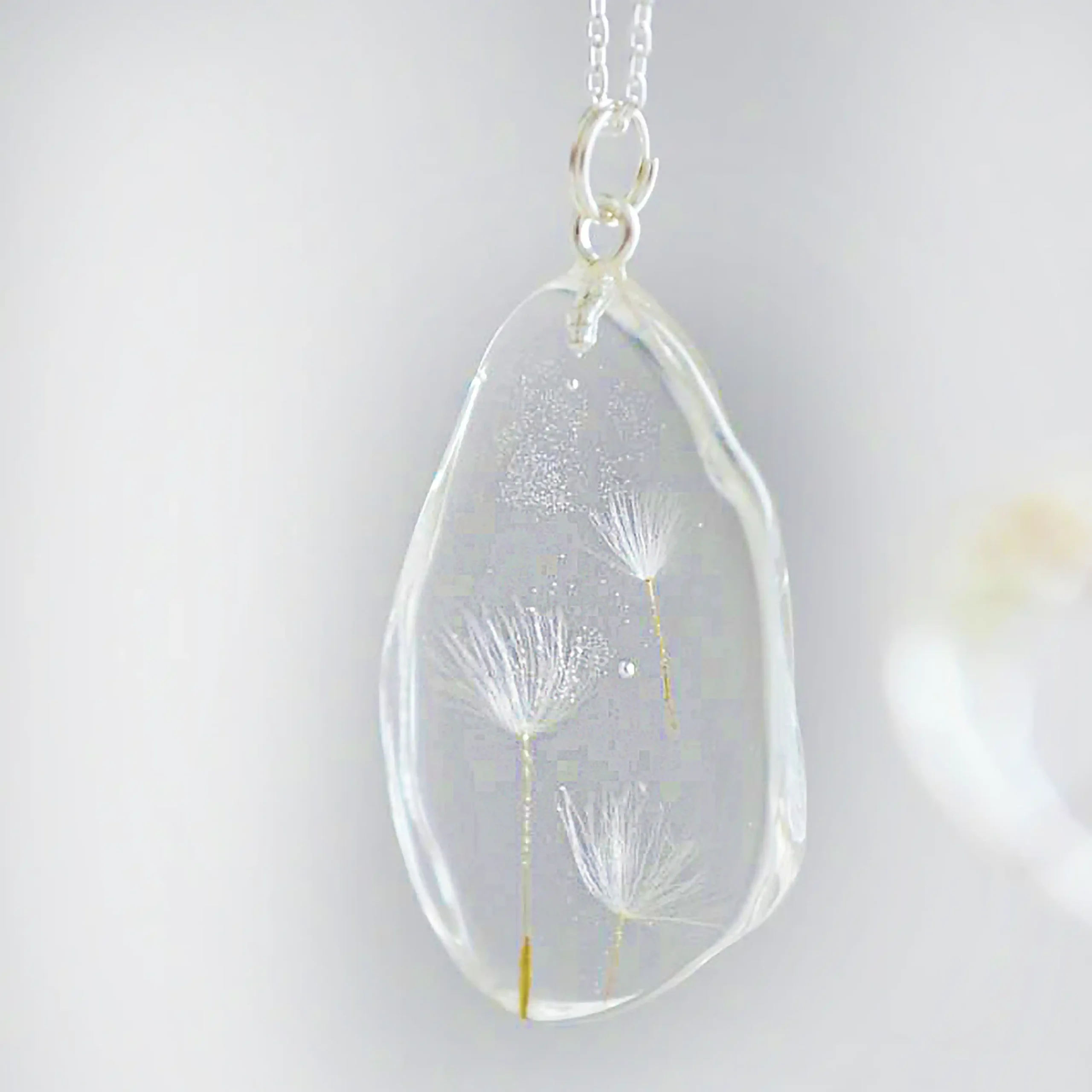 Handmade Resin Heart Pendant – Nature-Inspired Jewelry
