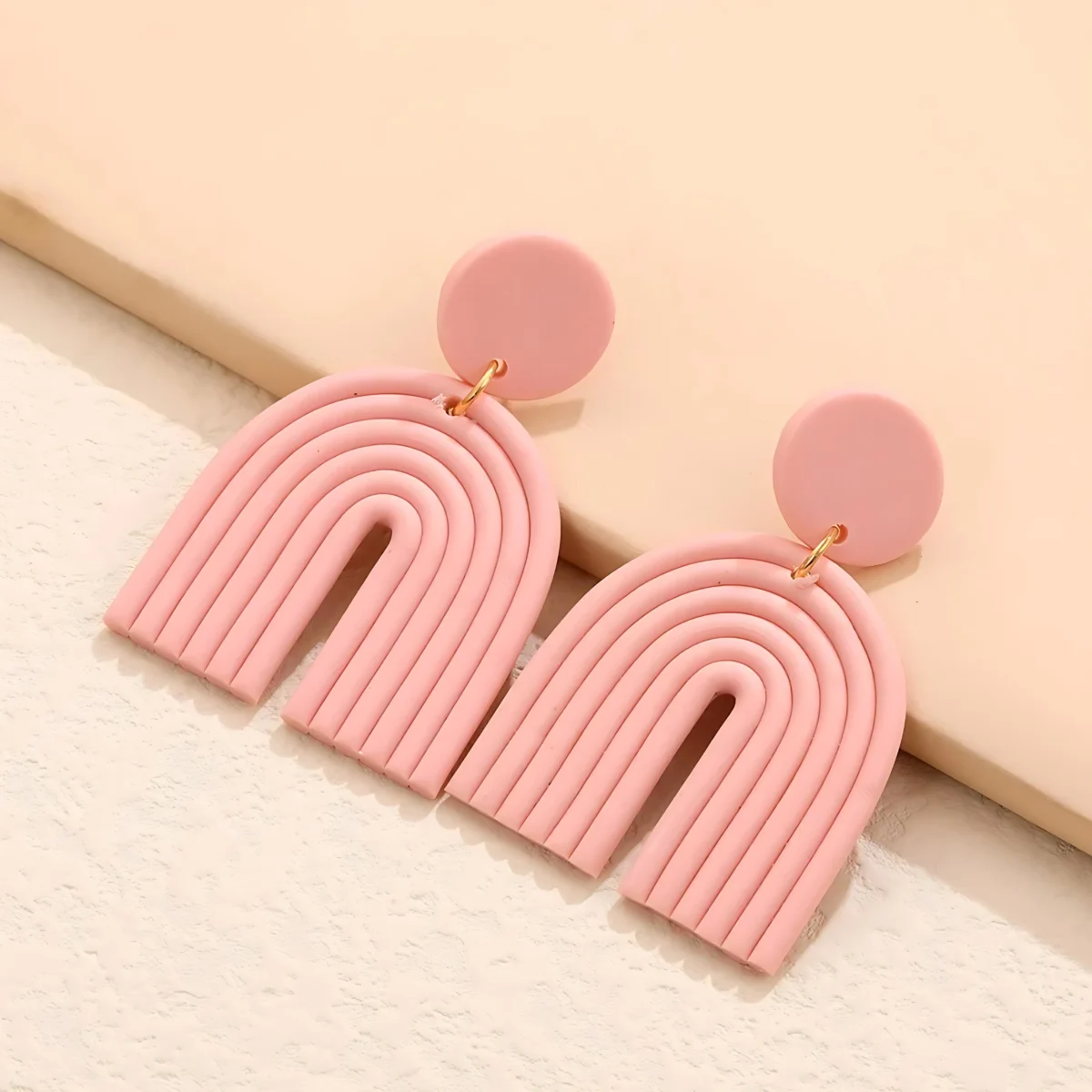 Luxury Bohemia Rainbow Color Geometric Polymer Clay Earrings – Handmade Jewelry from India 🇮🇳 Bling On india most trending models (2)