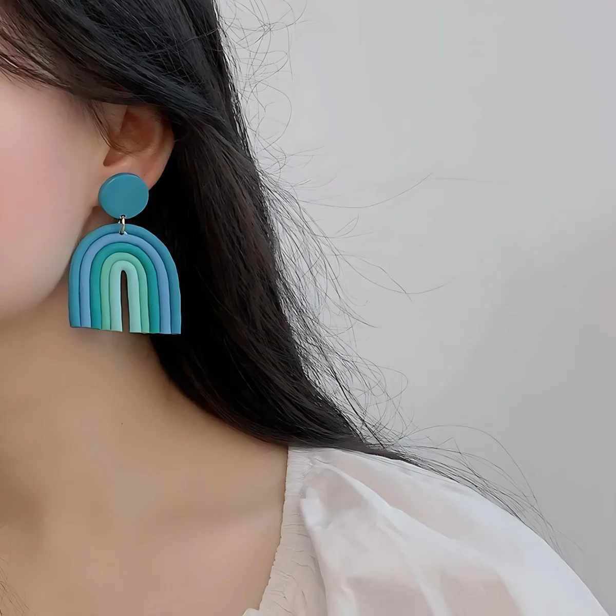 Luxury Bohemia Rainbow Color Geometric Polymer Clay Earrings – Handmade Jewelry from India 🇮🇳 Bling On india most trending models (5)