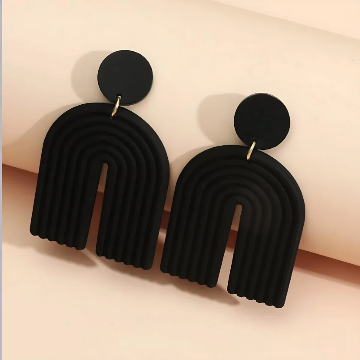 Luxury Bohemia Rainbow Color Geometric Polymer Clay Earrings – Handmade Jewelry from India 🇮🇳 Bling On (1)