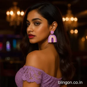 Luxury Bohemia Rainbow Color Geometric Polymer Clay Earrings – Handmade Jewelry from India 🇮🇳 Bling On india most trending models (5)