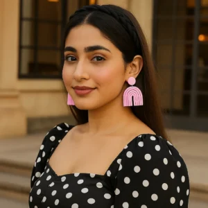 Luxury Bohemia Rainbow Color Geometric Polymer Clay Earrings – Handmade Jewelry from India 🇮🇳 Bling On india most trending models (5)