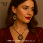 Concrete Gold Flake Jewellery Matt Black Pendant • Bling On-