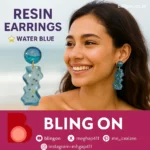 Resin Water Blue Starry Earrings Handmade Trending with Gen Z India Girl at goa beach wearing this earring 4 โข Bling On- Resin-Water-Blue-Starry-Earrings-Handmade-Trending-with-Gen-Z-India-Girl-at-goa-beach-wearing-this-earring-4