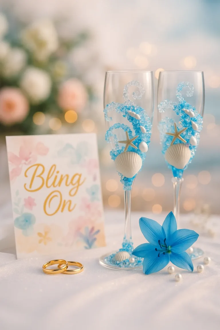 Bling-On-Handmade-Wedding-Champagne-Flute-Set--Luxury-Beach-Vows-in-a-Glass-2
