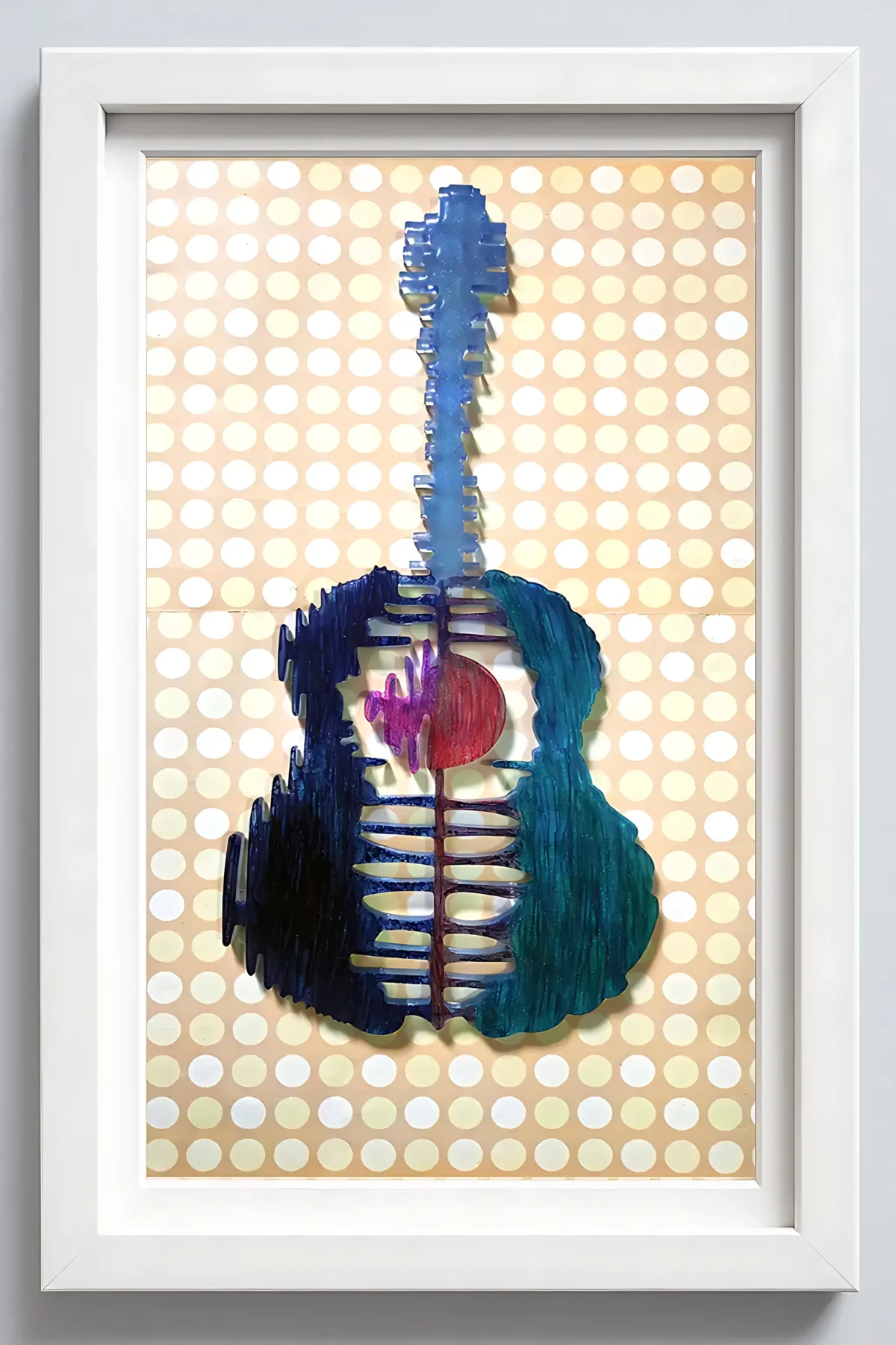 Bling On Luxurious Sunset Guitar Resin Art – Modern Music Wall Décor for Home and Living Spaces (5)