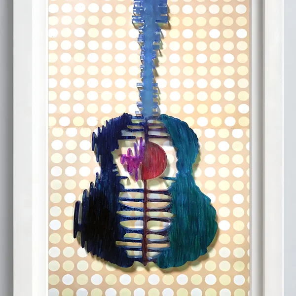 Bling On Luxurious Sunset Guitar Resin Art – Modern Music Wall Décor for Home and Living Spaces (5)