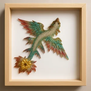 Handcrafted Resin Dragon Figurine – Mythical Wall Art Iridescent Detailing Made in India (9)