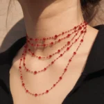 Handmade Red Crystal Droplet Necklace Statement Jewelry Loved by Gen Z 8 • Bling On- Handmade Red Crystal Droplet Necklace – Statement Jewelry Loved by Gen Z (3)