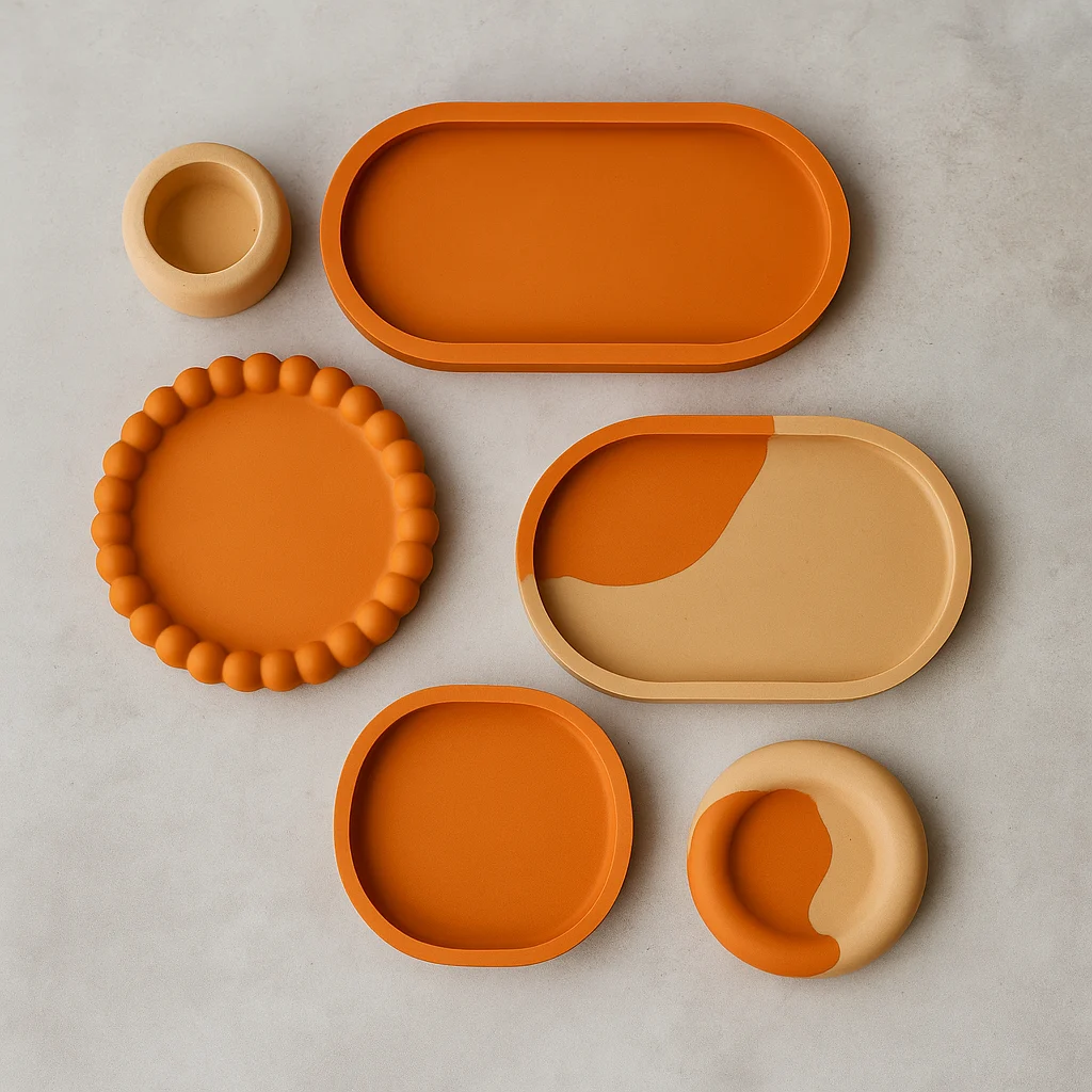 India’s No.1 Handcrafted Jesmonite Tray & Coaster Set – Viral Home Decor for Gifting, Style & R ( (3)