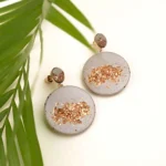 Jesmonite Handmade Pendant Rose Gold Earring Set Valentine Gift Luxury Jewelry from India 1 • Bling On- Jesmonite Handmade Pendant & Rose Gold Earring Set Valentine Gift Luxury Jewelry from India (1)