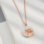 Jesmonite Handmade Pendant Rose Gold Earring Set Valentine Gift Luxury Jewelry from India 2 • Bling On- Jesmonite Handmade Pendant & Rose Gold Earring Set Valentine Gift Luxury Jewelry from India (1)