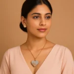 Jesmonite Heart-Shaped Handmade Pendant Rose Gold Earrings Set Valentine Love Gift Trending i โข Bling On-