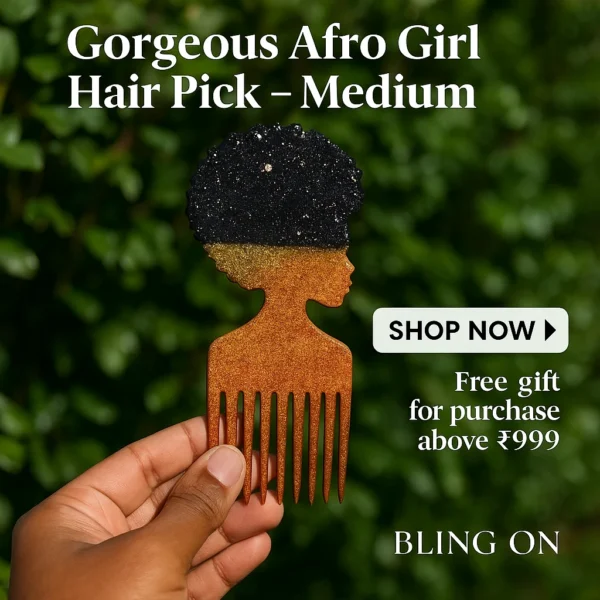 Resin Handmade Combs – Galaxy Glow Afro Pick – Starlit Afro Girl Hair Comb Bling On jewelry