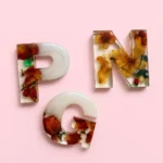 _Resin Handmade Personalised Rose Floral Alphabet Keychain Luxury Gift Item for Bags Phones Hearts 1 • Bling On-