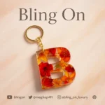 _Resin Handmade Personalised Rose Floral Alphabet Keychain Luxury Gift Item for Bags Phones Hearts 3 1 • Bling On-