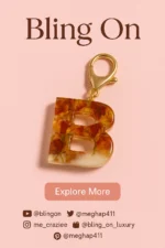 _Resin Handmade Personalised Rose Floral Alphabet Keychain Luxury Gift Item for Bags Phones Hearts 4 • Bling On-