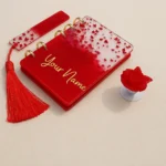 Viral Red Resin Gift Box  – India’s No.1 Handcrafted Custom Diary + Bookmark + Pop Socket (1)