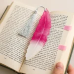 Angel’s Feather – Luxury Pink Resin Bookmark no1 
