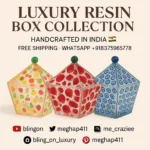 Bling On Luxury Resin Box Collection - Fruit Rose Evil Eye Designs India No1 Handmade Jewellery Decor 2 • Bling On-