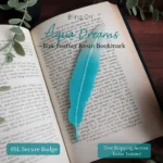 Bling On® Aqua Dreams – Blue Feather Resin Bookmark 襁 (3)