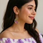 Bling On® Crescent Bloom Resin Earrings – Handmade Elegance in Every Curve! bling on (2)