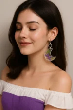 Bling On® Crescent Bloom Resin Earrings – Handmade Elegance in Every Curve! bling on (2)