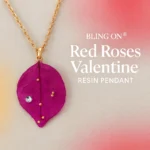 Bling On® Red Roses Valentine – Handmade Resin Pendant 