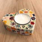 Indias No 1 Handmade Jesmonite Splatter Heart Tealight Holder Resin Home Decor for Couples 💫 1 • Bling On- India’s No. 1 Handmade Jesmonite Splatter Heart Tealight Holder – Resin Home Decor for Couples 💫