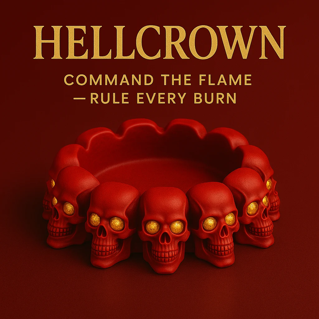 Indias-No1-Handmade-Skull-Decor-Resin-Jesmonite-Cement-HELLCROWN™ – Red Inferno Ashtray for Man Edition