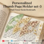 Personalized Thumb Page Holder set -3 Dried Flower Resin Bookmark 2 • Bling On- Personalized-Thumb-Page-Holder-set-3--Dried-Flower-Resin-Bookmark-