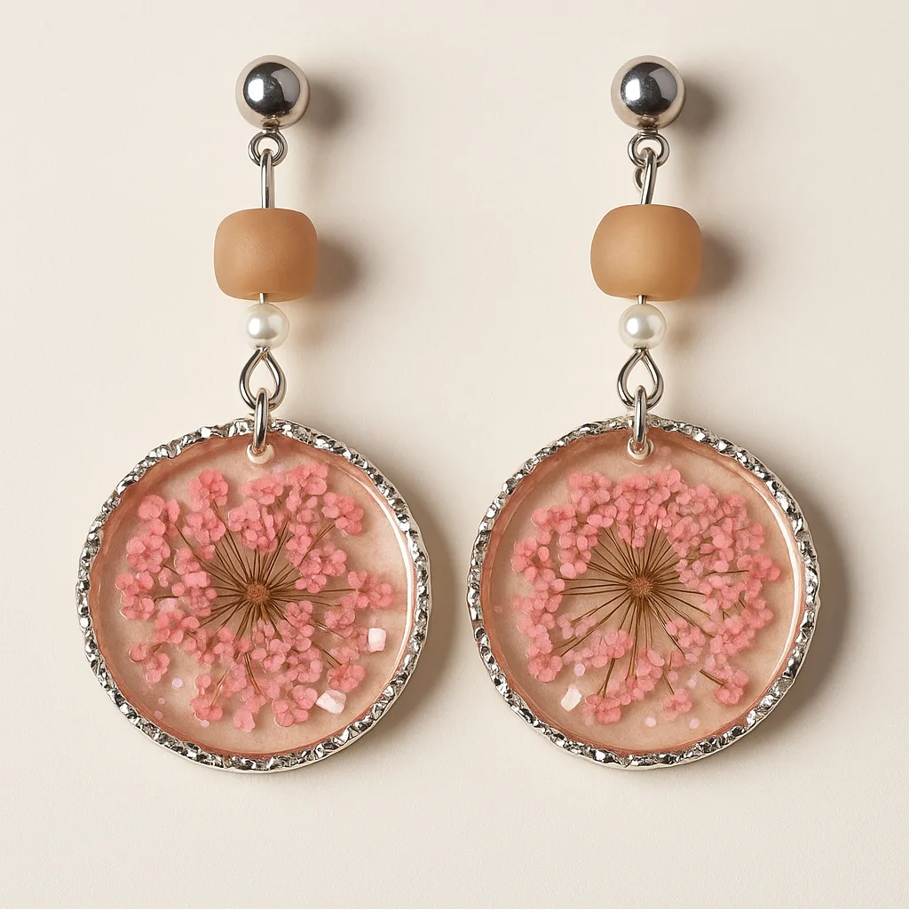 Real-Pressed-Flower-Resin-Earrings--Handmade-Elegance-from-Bling-On