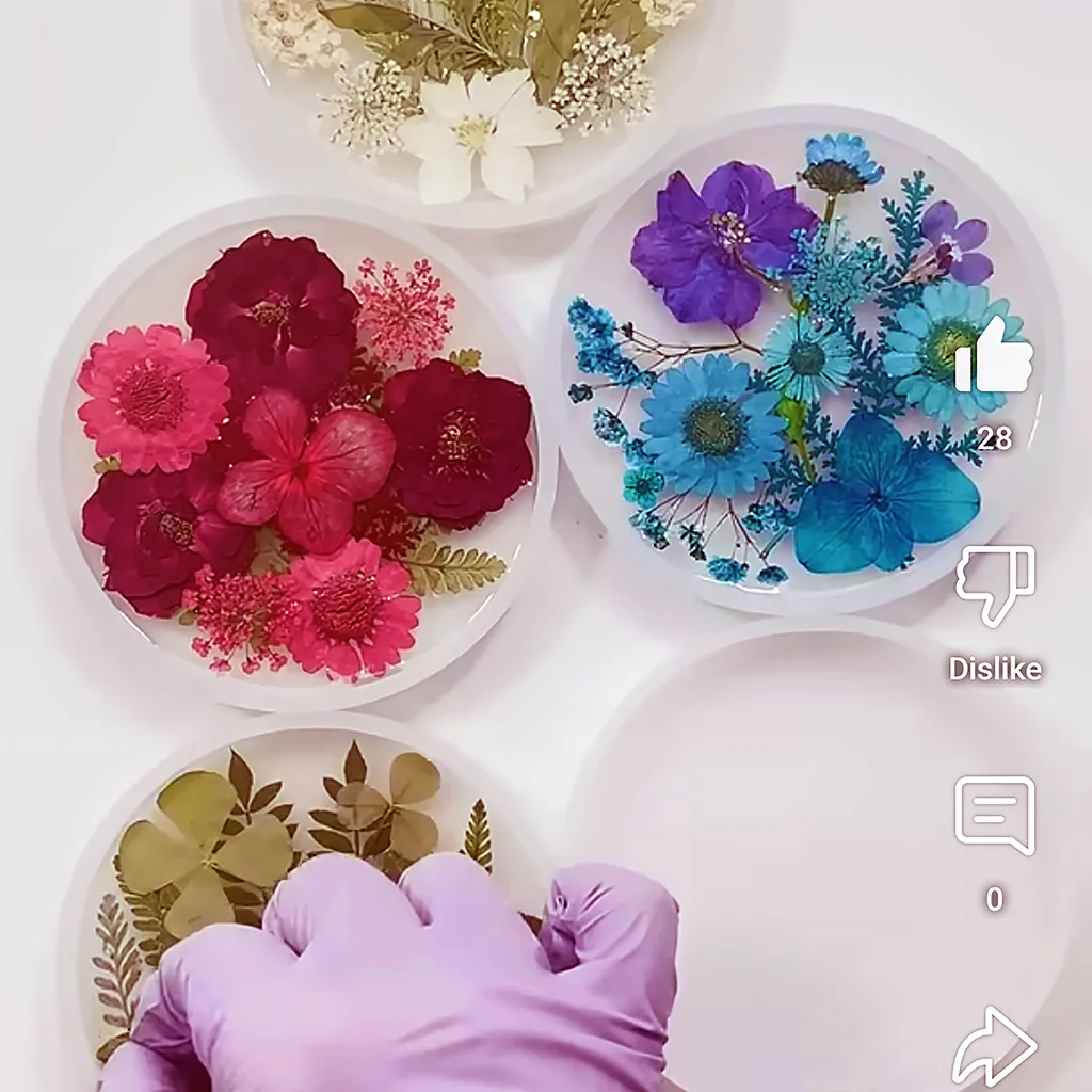 Bling On- Bling On® Resin Floral Coaster – Real Flowers Elegance in ...