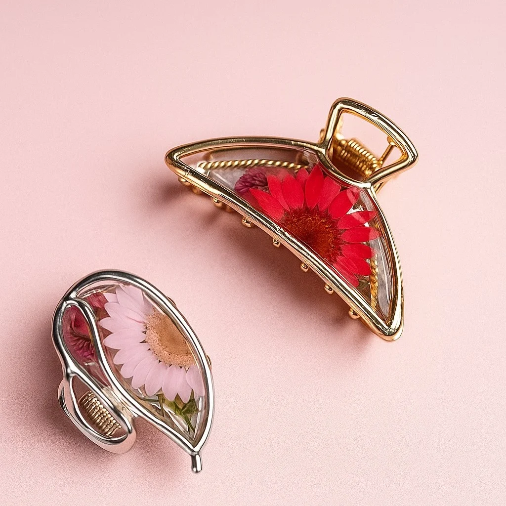 🌸 Bling On® Resin Hair Clip – Floral Handmade Luxury for Chic Glam ...