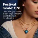 Bling On® Blue Heart Resin Pendant – Inspired by Saja Boys ‘Soda Pop’ MV India No.1 Handmade Jewellery for Gen Z & Gifting 💫 (1)