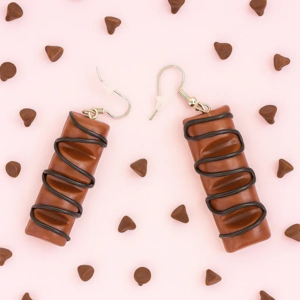 Bling On® Chocolate Bar Earrings – India’s No.1 Handmade Polymer Clay Jewelry for Sweethearts & Gen Z Gifting 💖