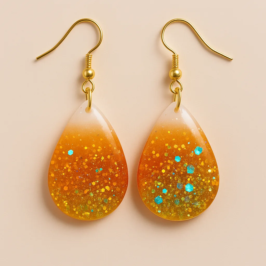 Bling-On®-Glittery-Orange-Drop-Resin-Earrings--Glow-Up-Your-Everyday-Glam