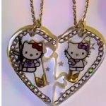 Bling On® Heart Lock Resin Pendant  Cute Couple Hello Kitty Keytag for Love  1  Bling On