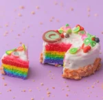Bling On® Mini Rainbow Cake Polymer Clay miniature – Cute Desk Luxury for Gen Z & Craft Lovers