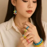 Bling On® Rainbow Puzzle Resin Earrings – India No.1 Handmade Jewellery for Gen Z (1)