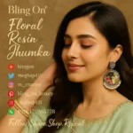 Bling On® Real Flower Pearl Resin Jhumka India No1 Handmade Jewellery ✨ insta model 3 2 • Bling On- Bling-On®-Real-Flower-Pearl-Resin-Jhumka--India-No1-Handmade-Jewellery-✨-insta-model