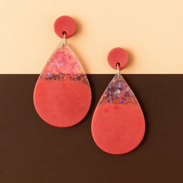Bling On® Resin Drop Earrings – Handmade Glamour in Every Curve 💖 India No.1 Handmade Jewellery for Trendsetters