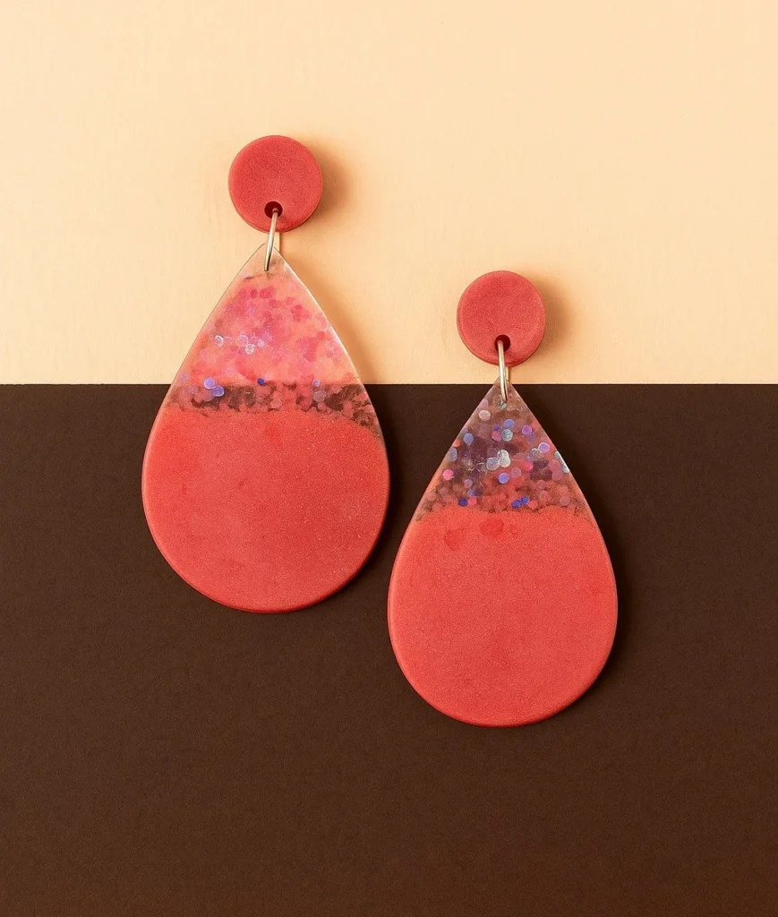 Bling On® Resin Drop Earrings – Handmade Glamour in Every Curve 💖 India No.1 Handmade Jewellery for Trendsetters